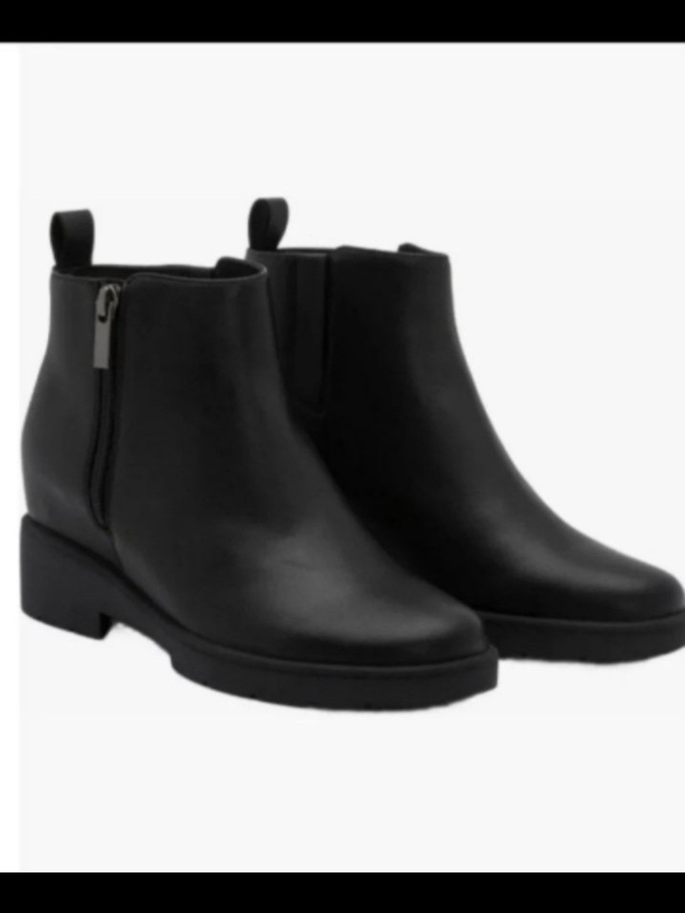 Abeo Horizontal Zip Black Leather Boots Sz 7.5 $35 FIRM